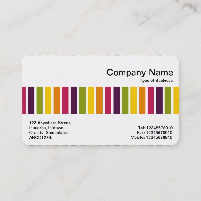 Middle Band - Colour Stripes 03 Business Card (Front)