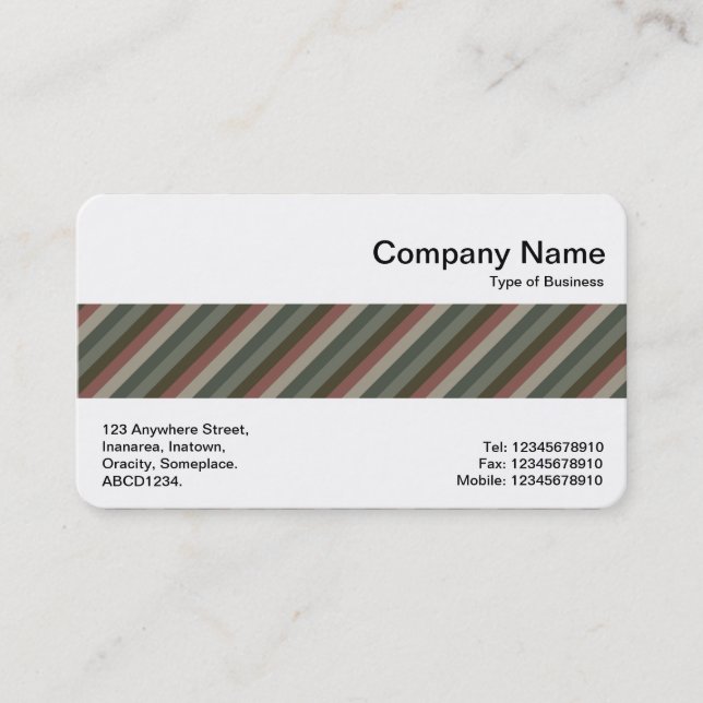 Middle Band - Colour Stripes Business Card (Front)