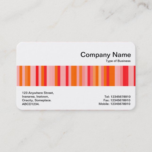 Middle Band - Colourful Stripes Business Card (Front)