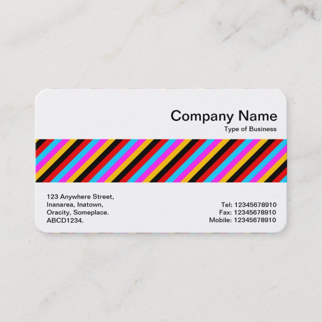 Middle Band - Colourful Stripes Business Card (Front)