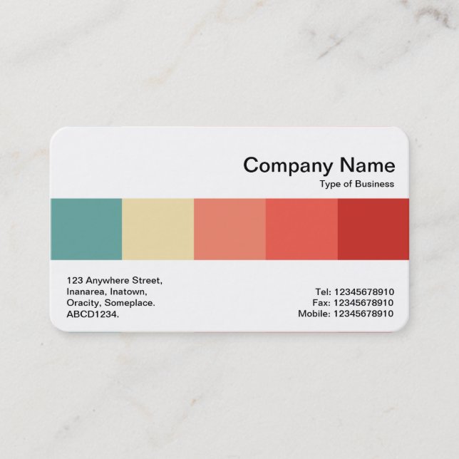 Middle Band - Colours Business Card (Front)