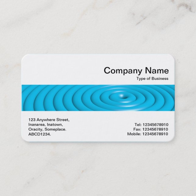 Middle Band - Concentric Rings - Blue Business Card (Front)