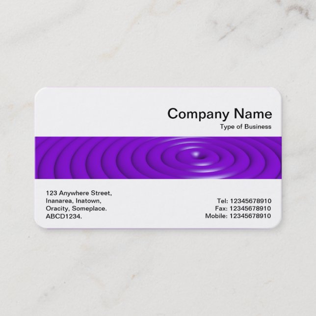Middle Band - Concentric Rings - Purple Business Card (Front)