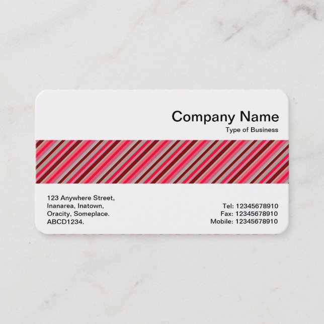 Middle Band - Diagonal Stripes Business Card (Front)