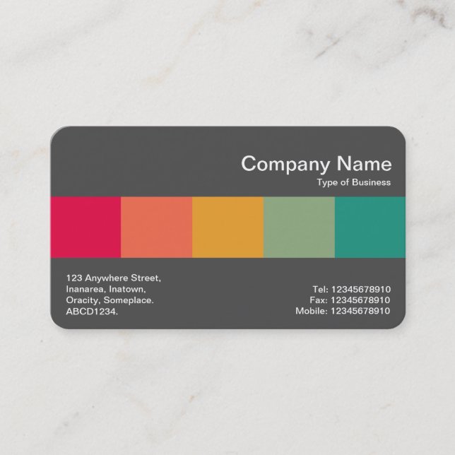 Middle Band (Grey 70pc) - Colours Business Card (Front)
