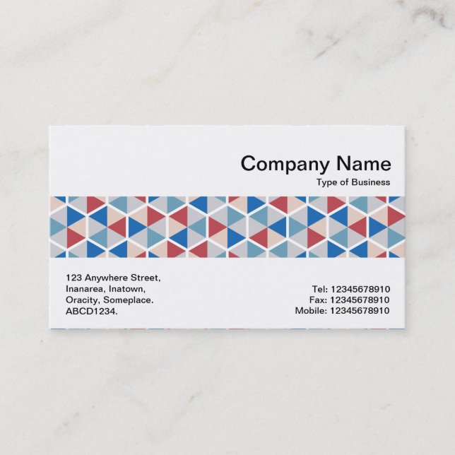 Middle Band - Hexagonal Pattern 05 Business Card (Front)