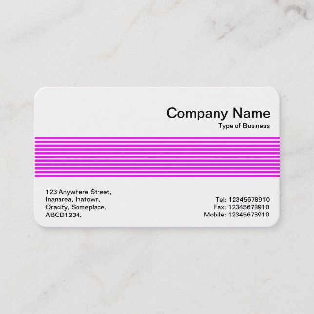 Middle Band - Lines - Magenta Business Card (Front)
