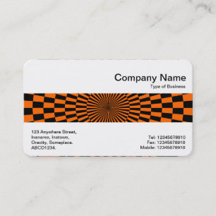 Middle Band - Op Art Orange and Black Business Card
