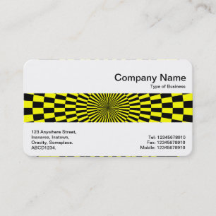 Middle Band - Op Art Yellow and Black Business Card
