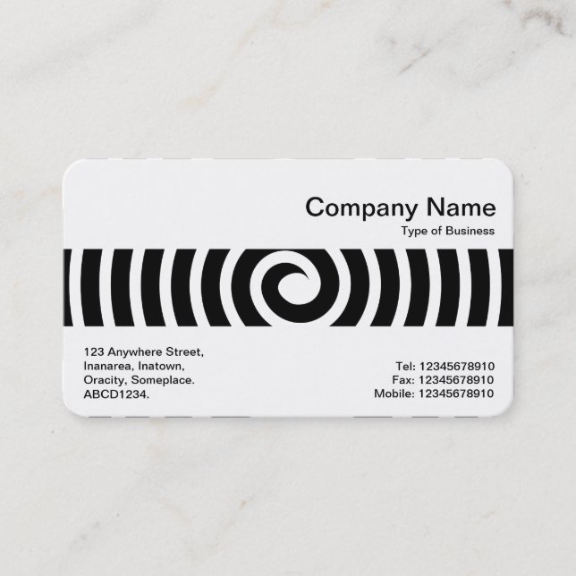 Middle Band - Spiral - Black Business Card (Front)