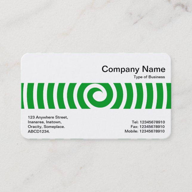 Middle Band - Spiral - Grass Green Business Card (Front)
