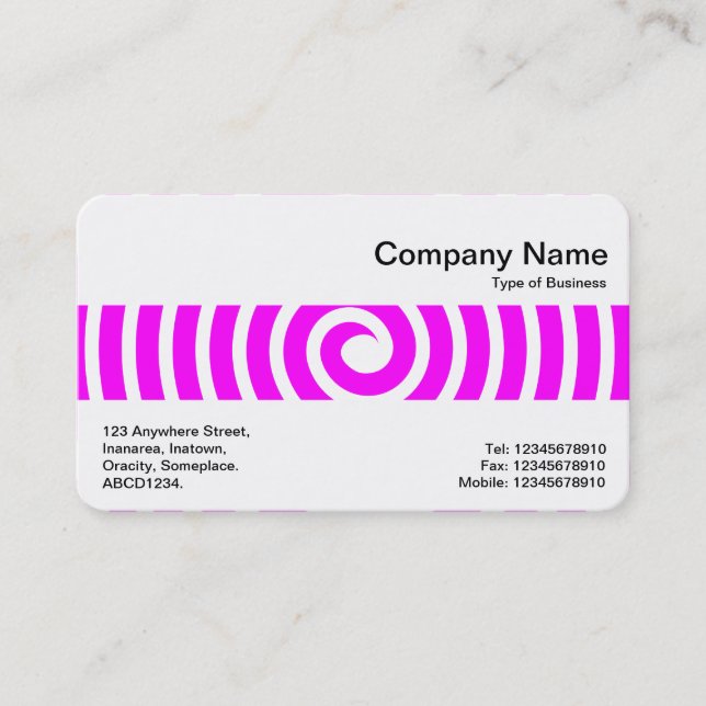 Middle Band - Spiral - Magenta Business Card (Front)