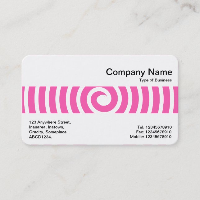 Middle Band - Spiral - Pink Business Card (Front)