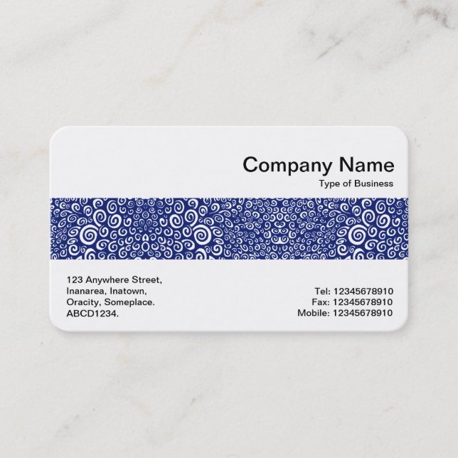 Middle Band - Spirals Abstract - Deep Navy Business Card (Front)