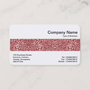 Middle Band - Spirals Abstract - Ruby Red Business Card