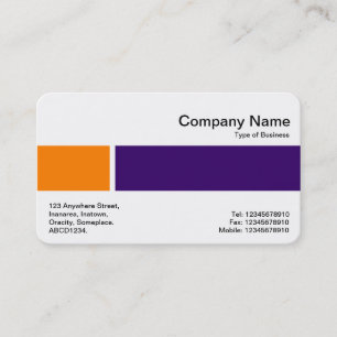 Middle Band - Two Tones 02 - Orange and Dp Purple Business Card