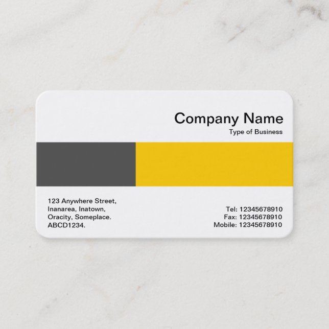 Middle Band - Two Tones - Dark Grey and Amber Business Card (Front)