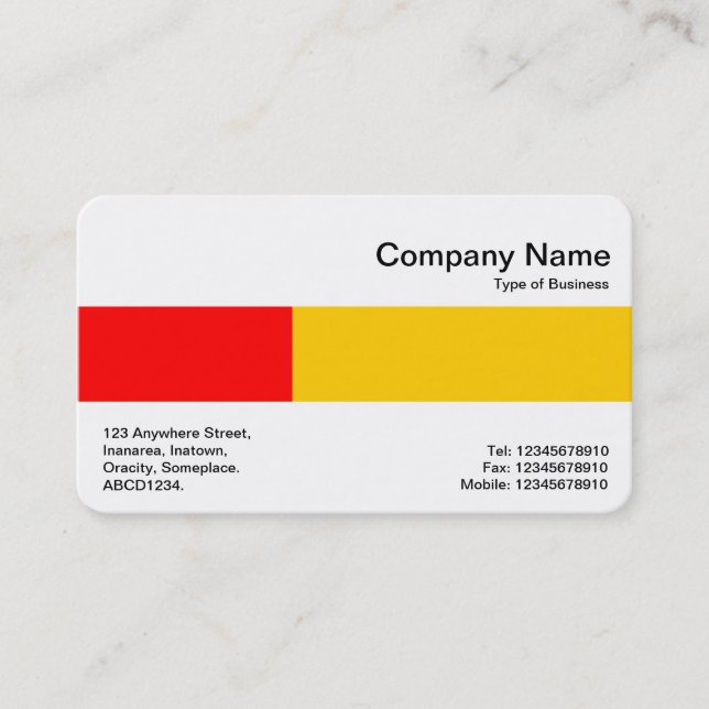 Middle Band - Two Tones - Red and Amber Business Card (Front)