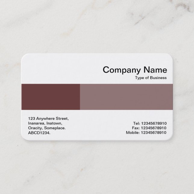 Middle Band - Two Tones - Shades of Brown Business Card (Front)