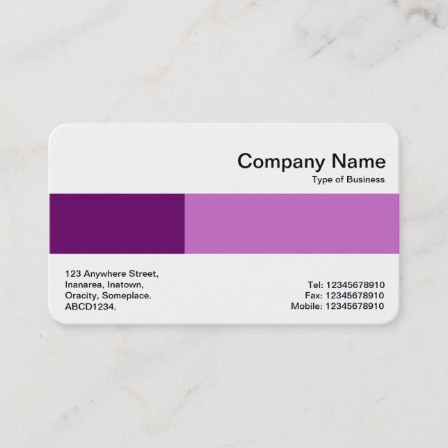 Middle Band - Two Tones - Shades of Plum Business Card (Front)