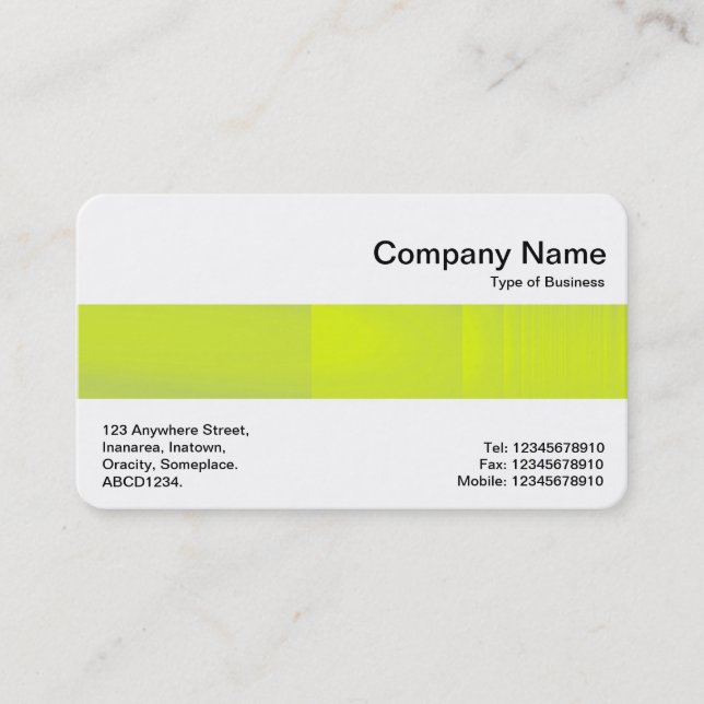 Middle Band - Yellow Green Candy Business Card (Front)