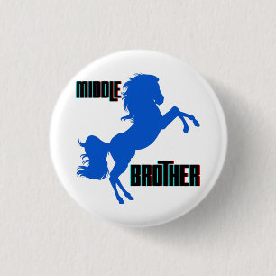 Middle Brother Horse Rearing 3 Cm Round Badge