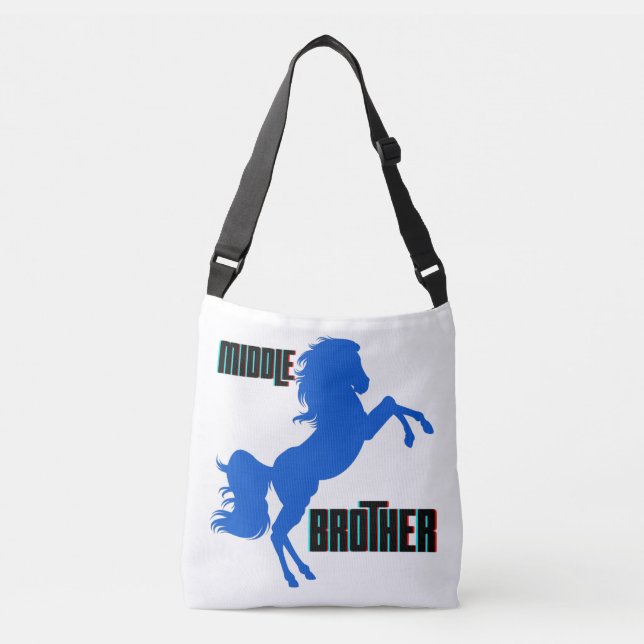 Middle Brother Horse Rearing Crossbody Bag (Front)