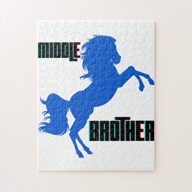 Middle Brother Horse Rearing Jigsaw Puzzle (Vertical)