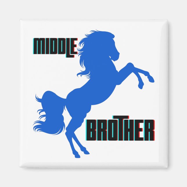 Middle Brother Horse Rearing Magnet (Front)
