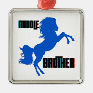 Middle Brother Horse Rearing Metal Tree Decoration