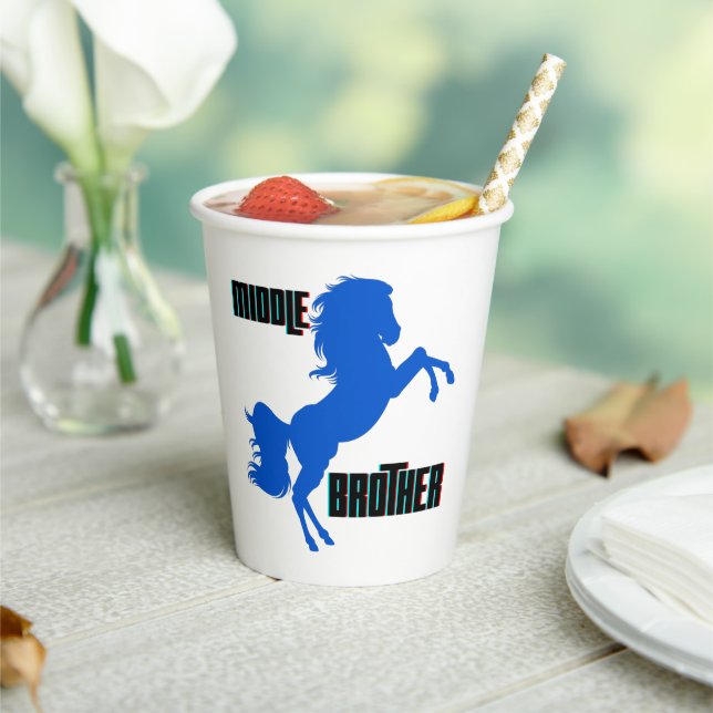 Middle Brother Horse Rearing Paper Cups (Insitu)