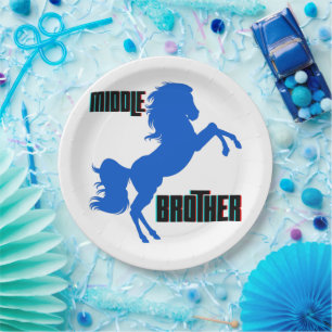 Middle Brother Horse Rearing Paper Plate