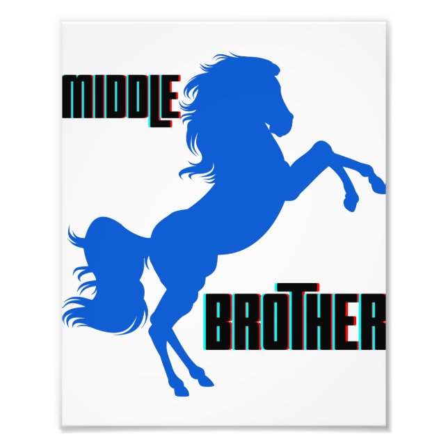 Middle Brother Horse Rearing Photo Print (Front)