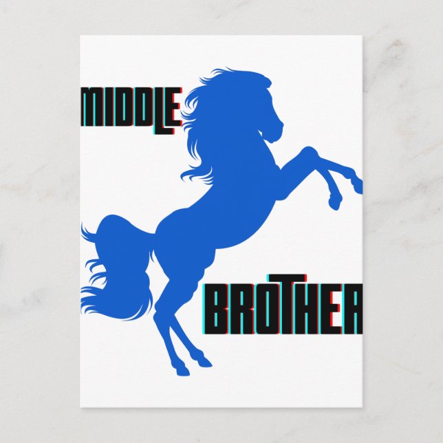 Middle Brother Horse Rearing Postcard (Front)