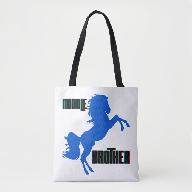 Middle Brother Horse Rearing Tote Bag (Front)