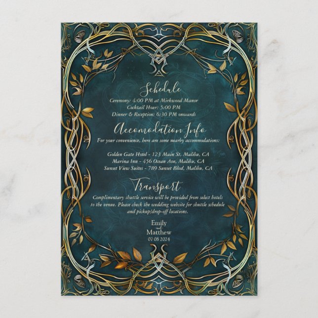 Middle-earth Majesty Wedding Enclosure Card (Front)
