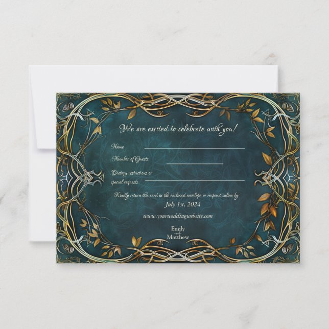 Middle-earth Majesty Wedding RSVP Card (Front)