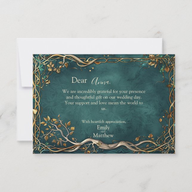 Middle-earth Majesty Wedding Thank You Card (Front)