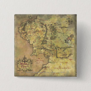 MIDDLE EARTH™ Map 15 Cm Square Badge