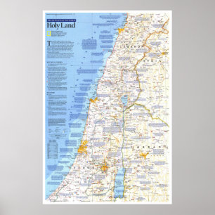 " Middle East: 1989 Holy Land MAP ... Poster