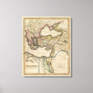 Middle East Atlas Map 2 Canvas Print