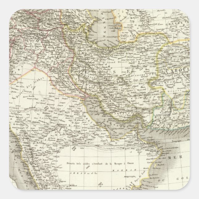 Middle East Atlas Map 2 Square Sticker (Front)