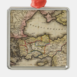 Middle East Atlas Map Metal Tree Decoration