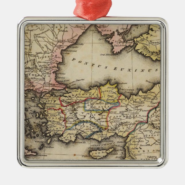 Middle East Atlas Map Metal Tree Decoration (Front)