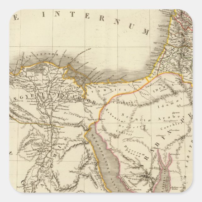 Middle East atlas map Square Sticker (Front)
