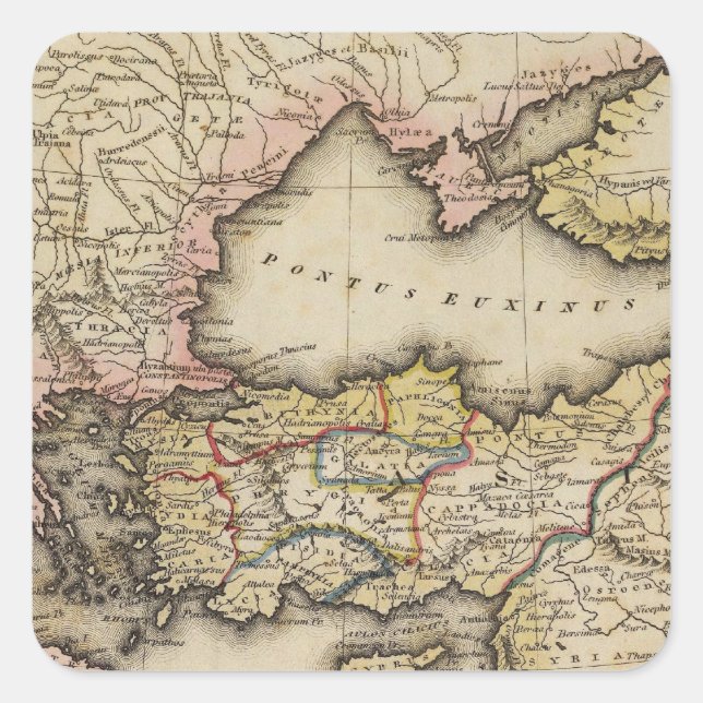 Middle East Atlas Map Square Sticker (Front)