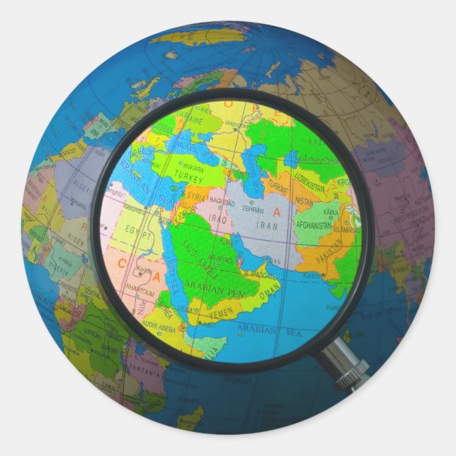 Middle East in focus Classic Round Sticker (Front)