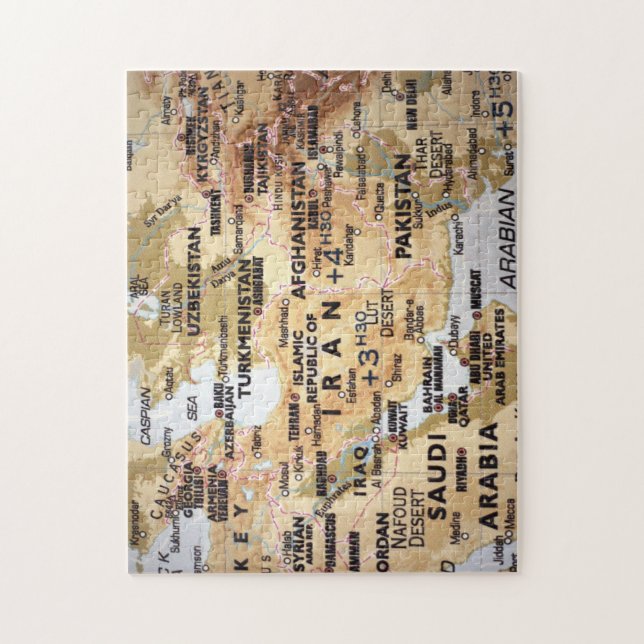 Middle East Map Puzzle (Vertical)