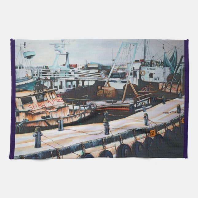 Middle East Martine, Jaffe, Israel Tea Towel (Horizontal)