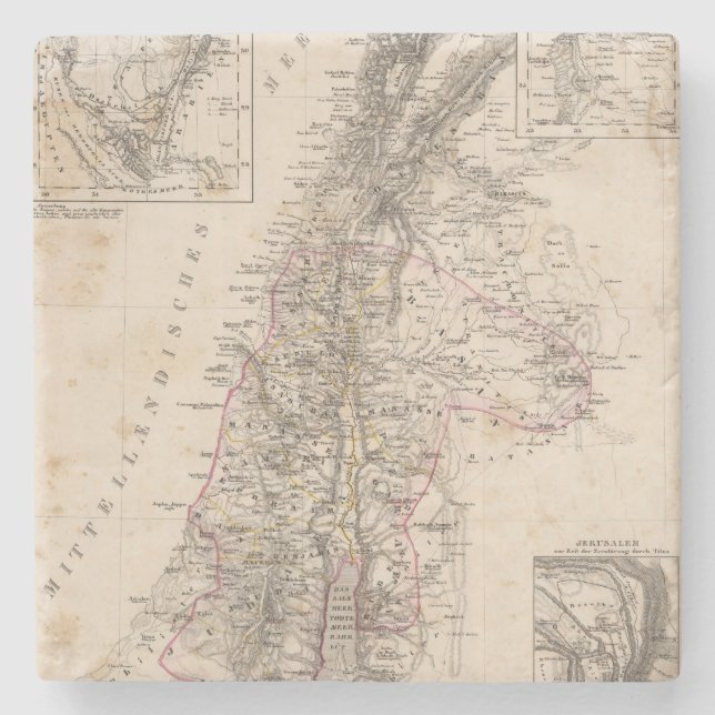 Middle East, Palestine Stone Coaster (Front)